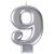 Свеча Цифра Серебряная "9" 