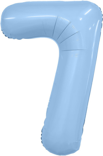 Ag 40" Цифра Голубая, Небесная "7" Slim