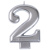 Свеча Цифра Серебряная "2" 