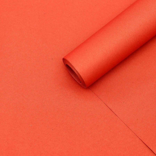 Бумага Упаковочная Однотонная Красная, Крафт 0,7/10м 
