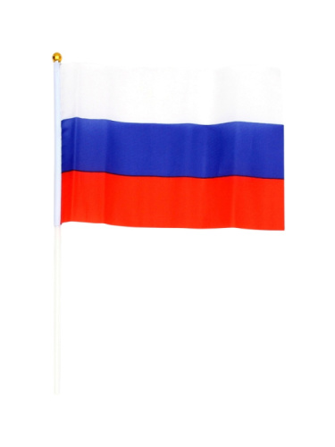 Флаги России без Герба, Флагшток 14х21см/12шт 