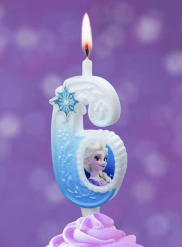 Свеча Цифра Фрозен Disney "6" 