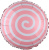 FA 18" Круг Леденец Спираль, Светло-Розовый 
