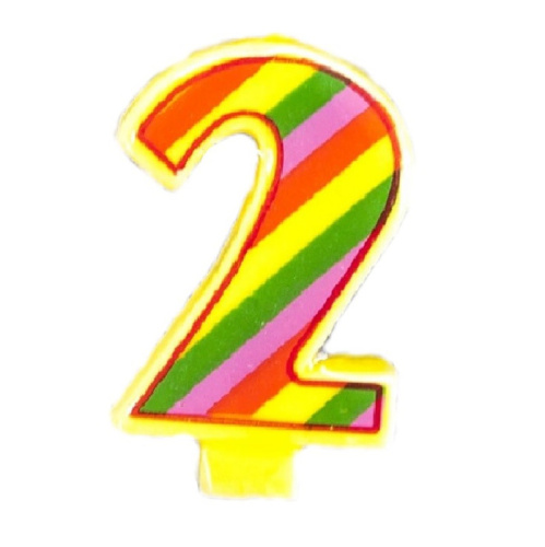 Свеча Цифра Красочная "2" 