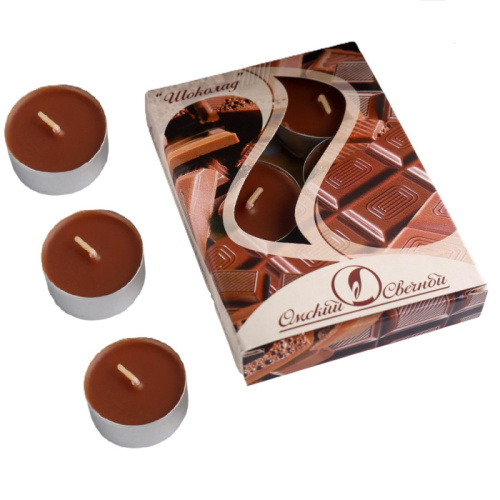 Свечи Чайные Ароматизированные, Шоколад 12гр/6шт