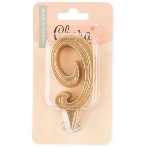Свеча Цифра Золотая, Грация "9" 