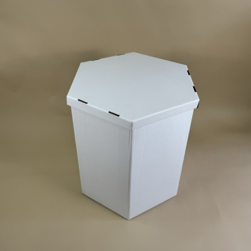 Коробка для Шаров Шестигранник Белая 65*65*80