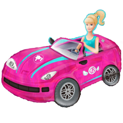 ВЗ 36" Кукла Блондинка в Розовой Машине