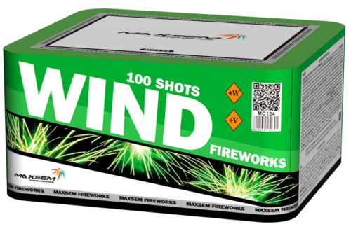 Батарея салютов Wind Fireworks (0,8" 100 выстр. 9 эффектов + СВИСТ + ВЕЕР W)