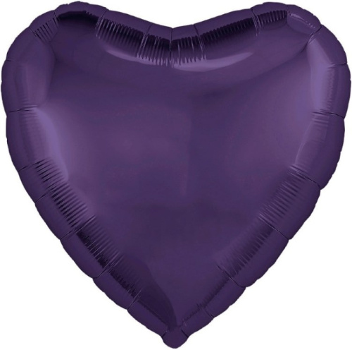 Ag 18" Сердце Фиолетовое, Темное 