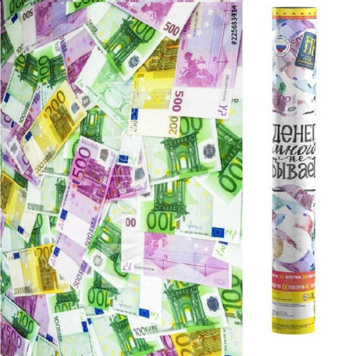 Пневмохлопушка 40 см Денег Много не Бывает, Евро