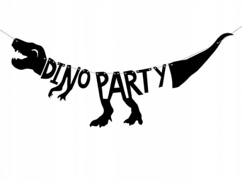 Гирлянда - Буквы Dino Party Динозавр Черный 