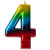 Свеча Цифра Радуга "4" 