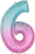 FA 34" Цифра, 6 Нежные Искры, Розовый Градиент 