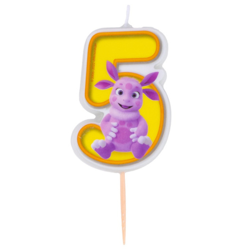 Свеча Цифра Лунтик "5" на Шпажке 