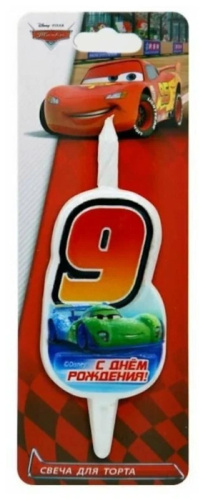 Свеча Цифра "9" Тачки Disney 
