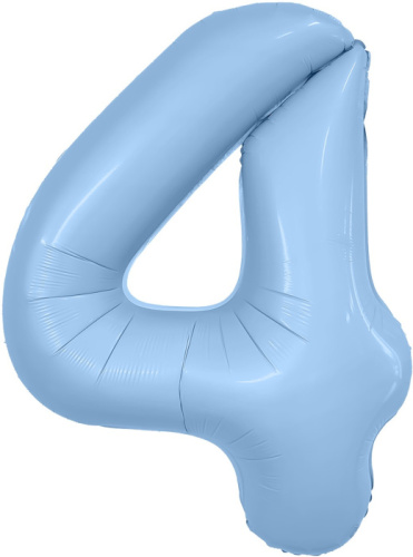 Ag 40" Цифра Голубая, Небесная "4" Slim 