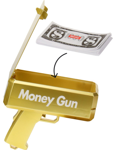 Пистолет с Деньгами Механический Золотистый 