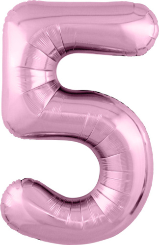 Ag 40" Цифра Slim Розовый Фламинго "5"