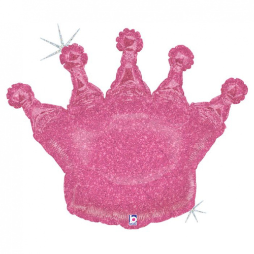 G 36" Корона Розовая Голография 