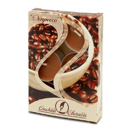 Свечи Чайные Ароматизированные, Эспрессо 12гр/6шт 