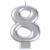 Свеча Цифра Серебряная "8" 
