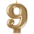 Свеча Цифра Золотая "9" 