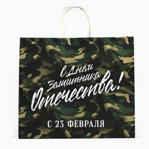 Пакет подарочный 23 Февраля День Защитника 32/28см 