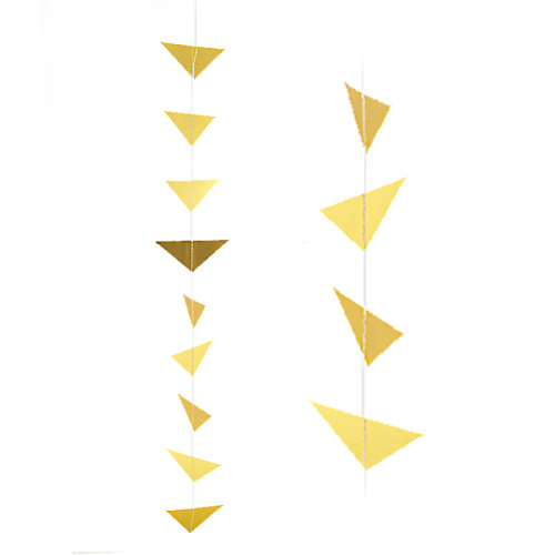 Гирлянда Вертикальная Треугольники Золото 2м