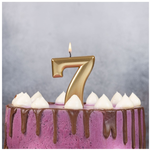 Свеча Цифра Золотая "7" 