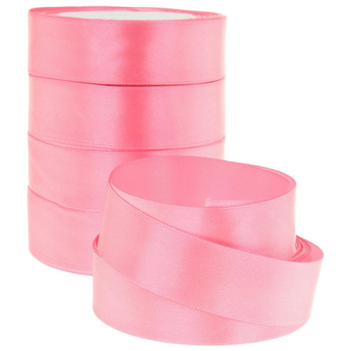 Лента Атласная Розовая 25мм/23м/5шт 