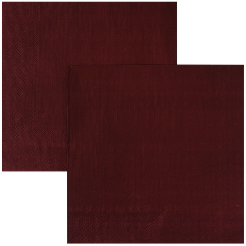 Салфетки Однотонные Бордовые 33см/12шт 