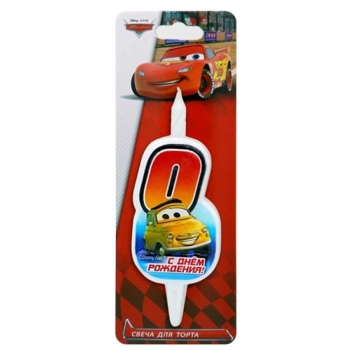 Свеча Цифра "0" Тачки Disney 