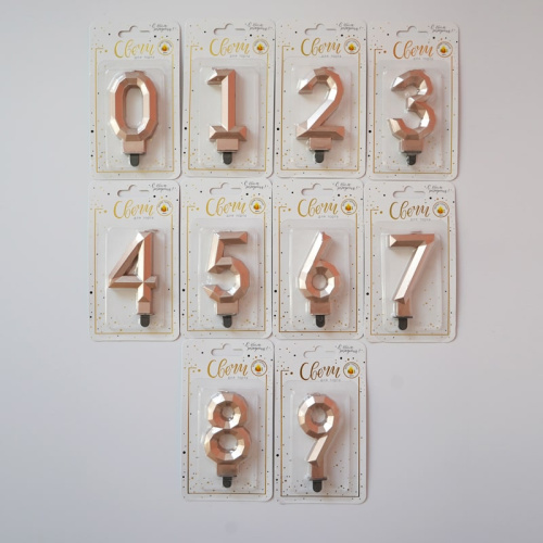 Свеча Цифра Бриллиант, Шампань "4" 