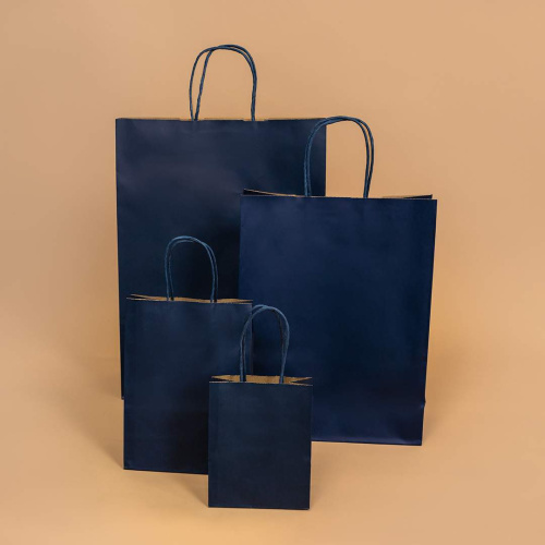 Пакет Подарочный Однотонный Темно-Синий 42/31см 