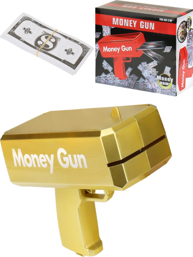Пистолет с Деньгами Механический Золотистый 