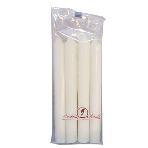 Свечи Белые Классические Столовые 17,5см/4шт 