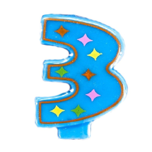 Свеча Цифра Красочная "3" 