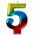 Свеча Цифра Радуга "5" 