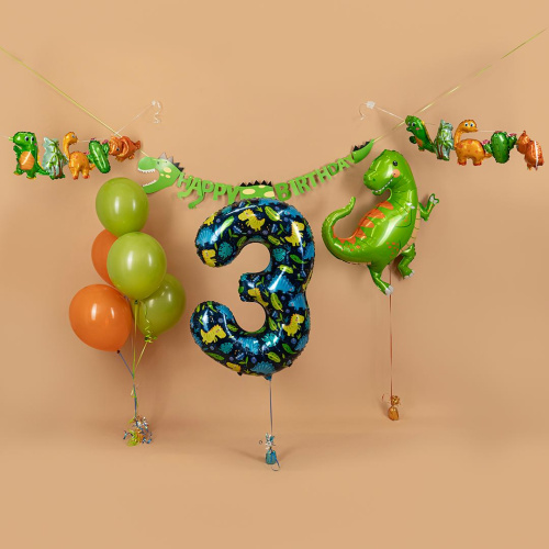 Гирлянда - Буквы HB! Динозавр 1,5м 