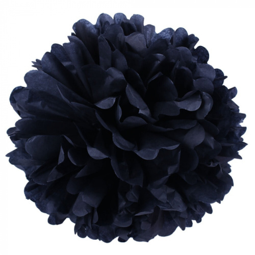 Бумажный Помпон Черный 51см/1шт 