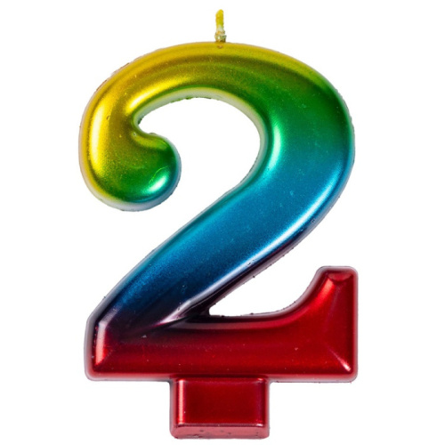 Свеча Цифра Радуга "2" 