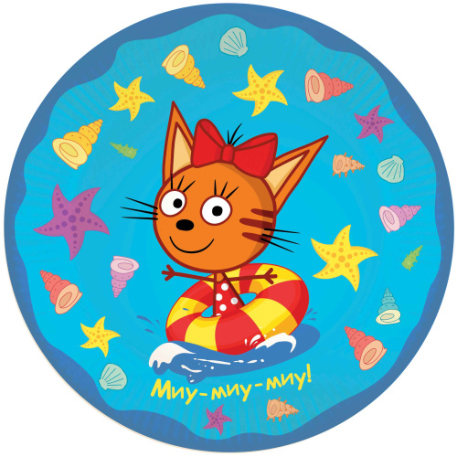 Тарелки Три Кота, Морские Приключения 18см/6шт 