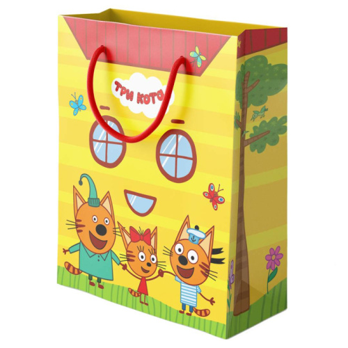 Пакет подарочный Три Кота, Играем Вместе 26/32см 