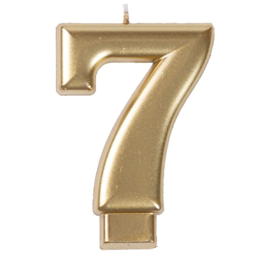 Свеча Цифра Золотая "7" 