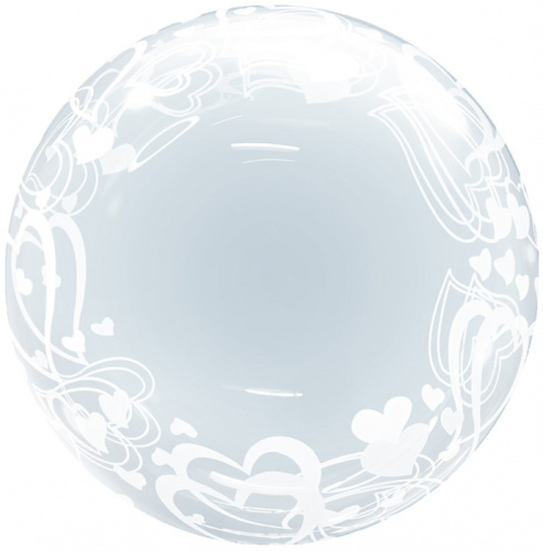 FA 18" Deco Bubble Воздушные Сердца, Прозрачный 