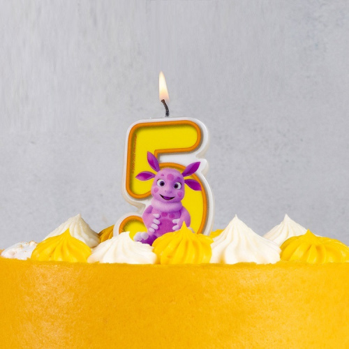 Свеча Цифра Лунтик "5" на Шпажке 