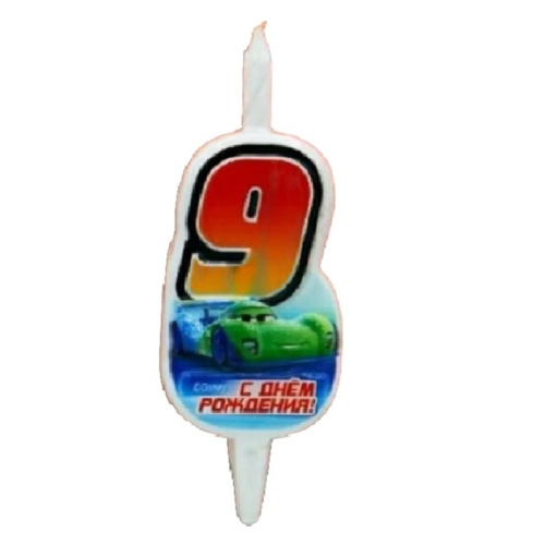 Свеча Цифра "9" Тачки Disney 