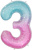 FA 34" Цифра, 3 Нежные Искры, Розовый Градиент 