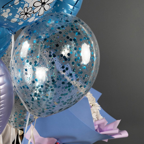 Конфетти Круги Голубые, Металлик 1см/50гр 